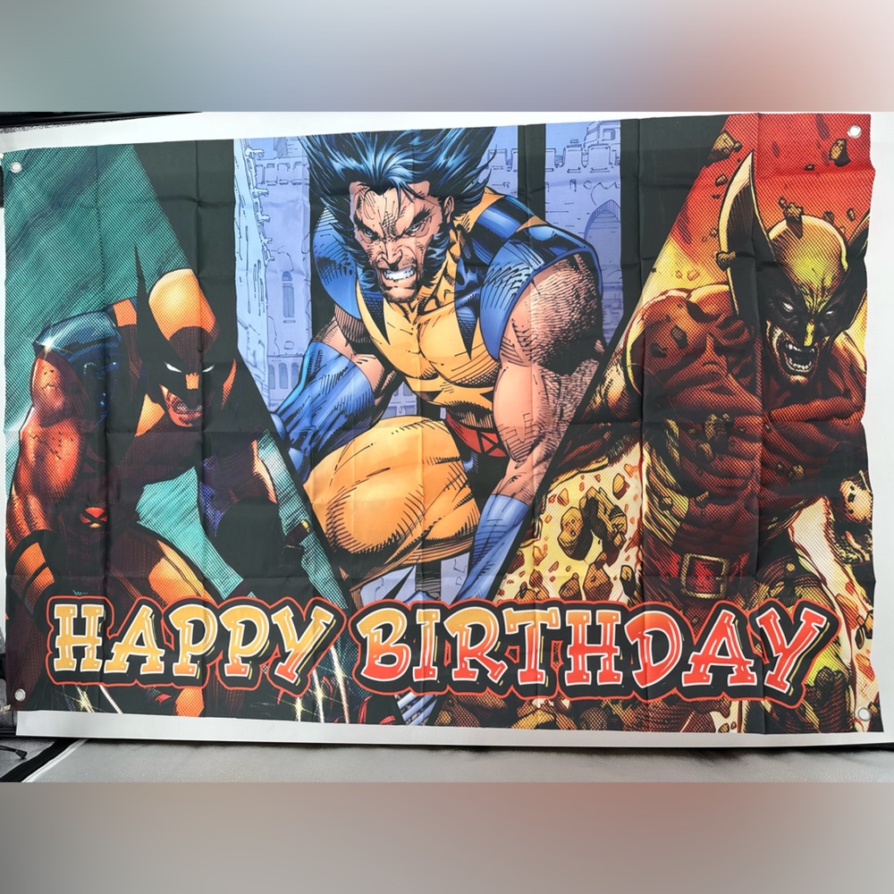 X-Men Wolverine Happy Birthday Back Drop Banner 3x5 Ft (polyester)
